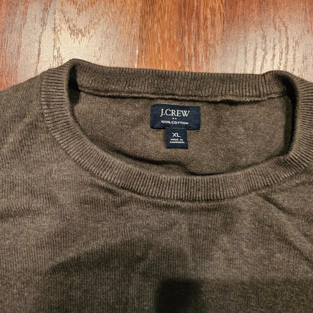 J.Crew Crewneck Sweater – Heathered Sage Green | 100% Cotton Classic